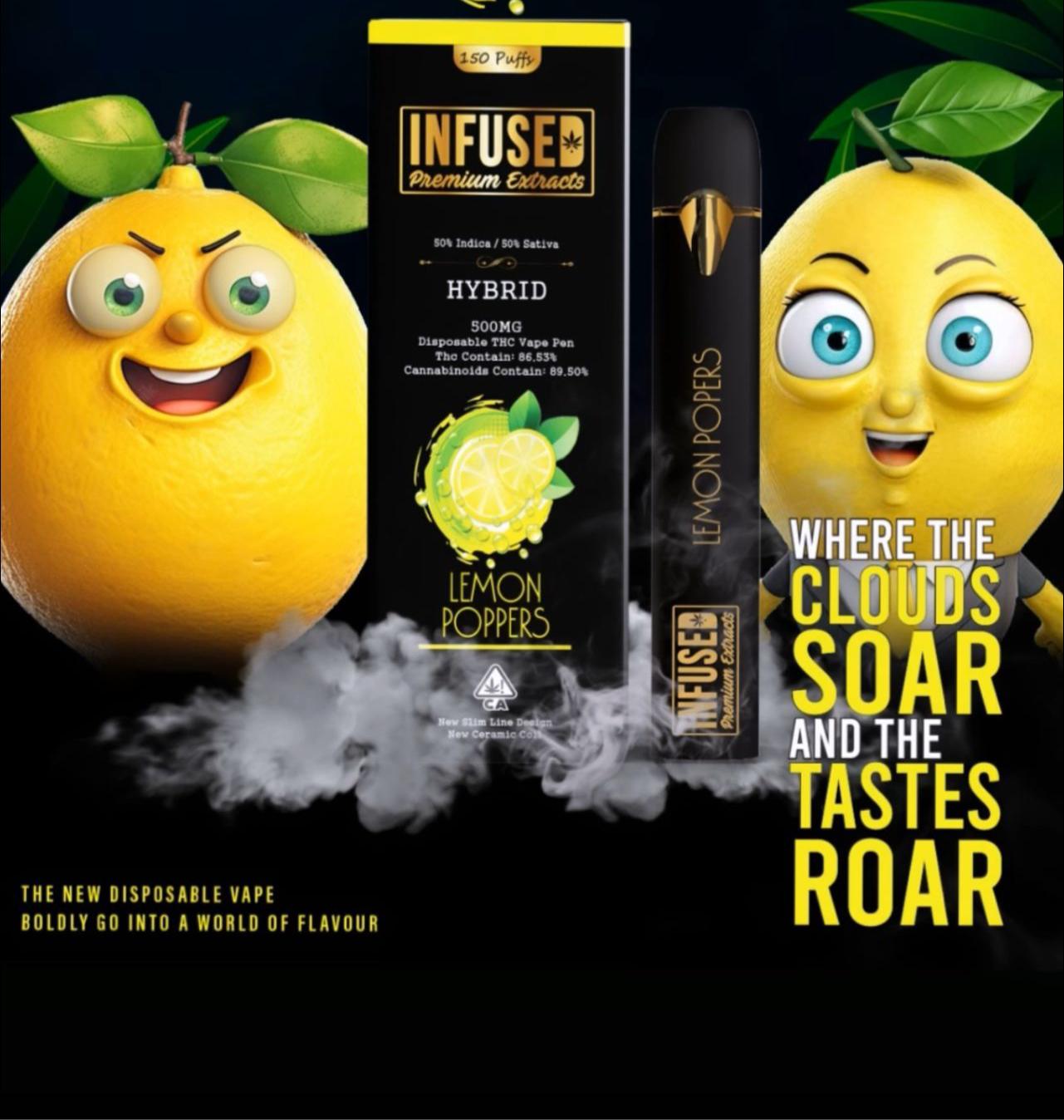 Infused premium lemon poppers